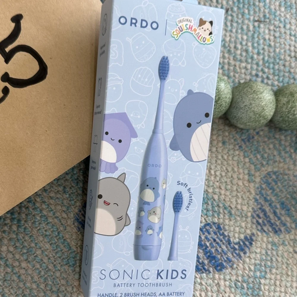 New ORDO Sonic Kids' Battery Toothbrush - Squishmallows Samir - Blue